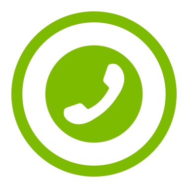 Telefon numarası yuvarlak vektör simgesi