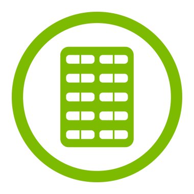 Hap Blister yuvarlak vektör simgesi