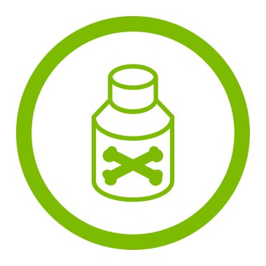 Zehir şişe yuvarlak vektör simgesi