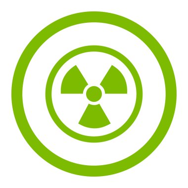 Radyasyon tehlike yuvarlak vektör simgesi