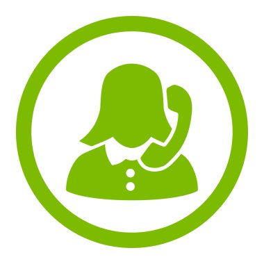 Resepsiyonist yuvarlak vektör simgesi