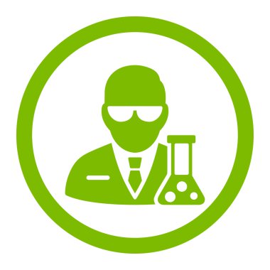 Bilim adamı yuvarlak vektör simgesi