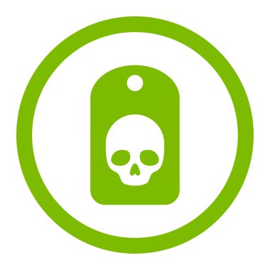 Kafatası etiket yuvarlak vektör simgesi