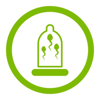 Sperm prezervatif yuvarlak vektör simgesi