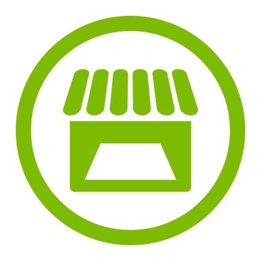 Mağaza yuvarlak vektör simgesi