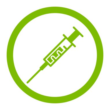 Şırınga yuvarlak vektör simgesi