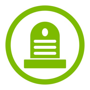 Mezar taşı yuvarlak vektör simgesi