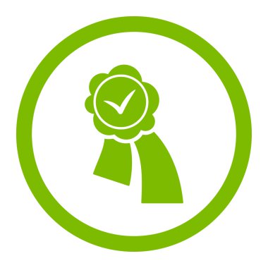 Doğrulama mühür vektör simge yuvarlak