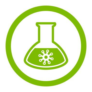 Virüs analiz yuvarlak vektör simgesi