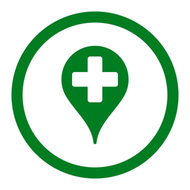 Tıbbi harita işaretleyici yuvarlak vektör simgesi