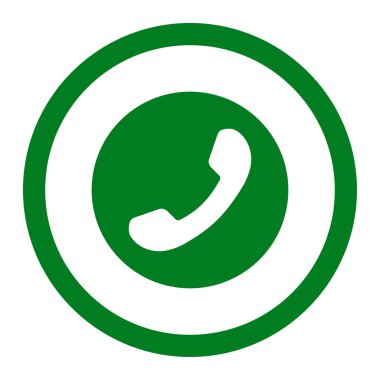 Telefon numarası yuvarlak vektör simgesi