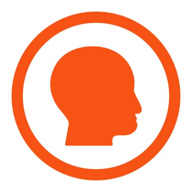 Kel kafası vektör simge yuvarlak