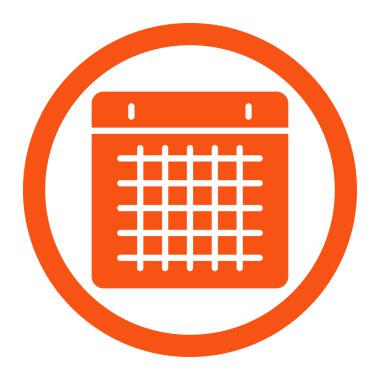 Takvim yuvarlak vektör simgesi