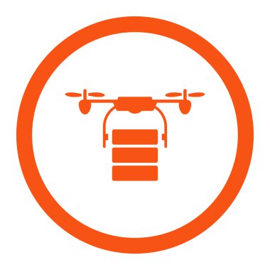 Kargo uçağı yuvarlak vektör simgesi