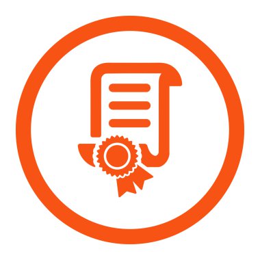 Sertifikalı kaydırma belge yuvarlak vektör simgesi