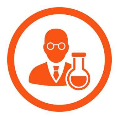 Kimyager yuvarlak vektör simgesi