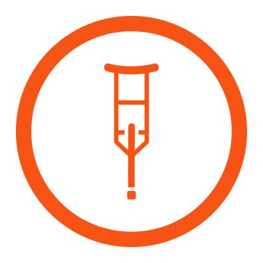 Koltuk değneği yuvarlak vektör simgesi