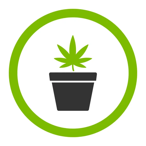 Cannabis potten rundade vektor Icon — Stock vektor