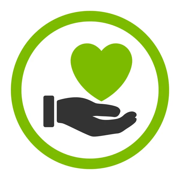 Srdce Charity zaoblené vektorové ikony — Stockový vektor