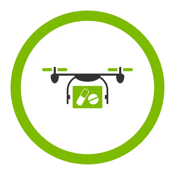 Orvosi Quadcopter lekerekített Vector Icon — Stock Vector