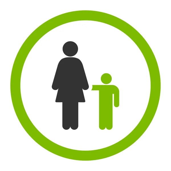 Madre con hijo redondeado icono vectorial — Vector de stock