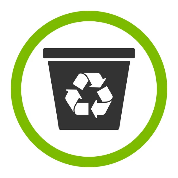 Papelera de reciclaje redondeado icono del vector — Vector de stock