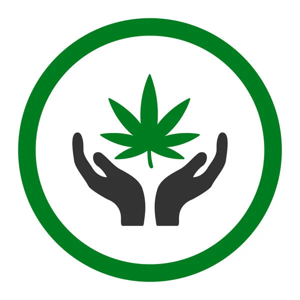 Cannabis Care Rounded Vector Icon — Stock Vector