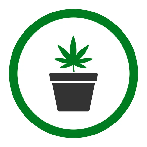 Cannabis Pot redondeado icono del vector — Archivo Imágenes Vectoriales