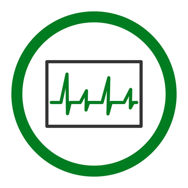 Ícone vetorial arredondado do cardiograma —  Vetores de Stock