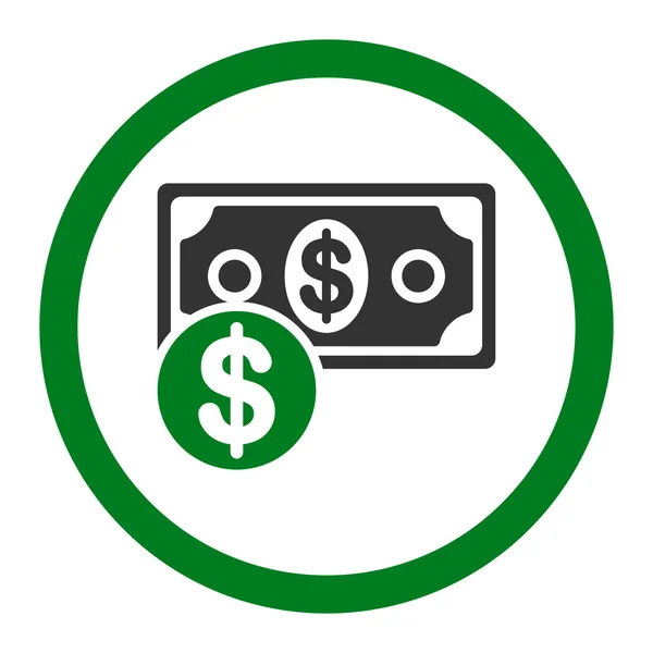 Contant geld afgeronde Vector Icon — Stockvector