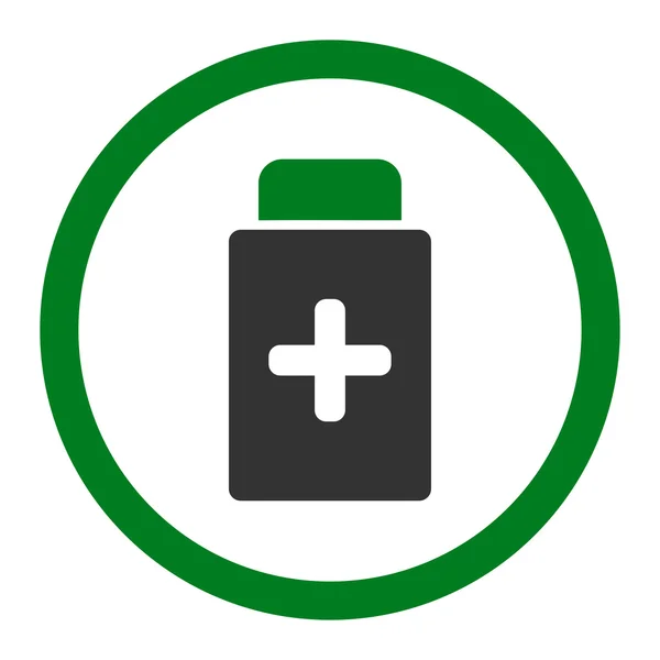 Medicação garrafa arredondada vetor ícone —  Vetores de Stock