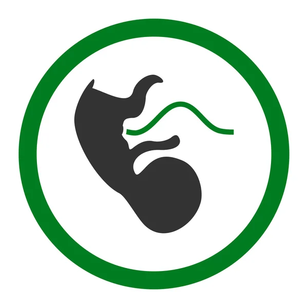 Primazia Embrião Vetor Arredondado Ícone — Vetor de Stock
