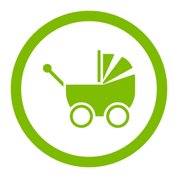 Bebek arabası yuvarlak vektör simgesi — Stok Vektör