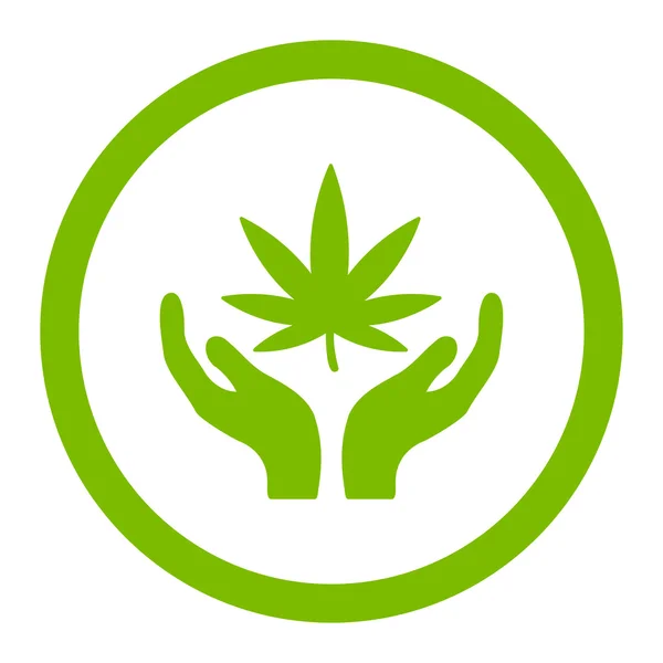Cannabis vård rundade vektor Icon — Stock vektor