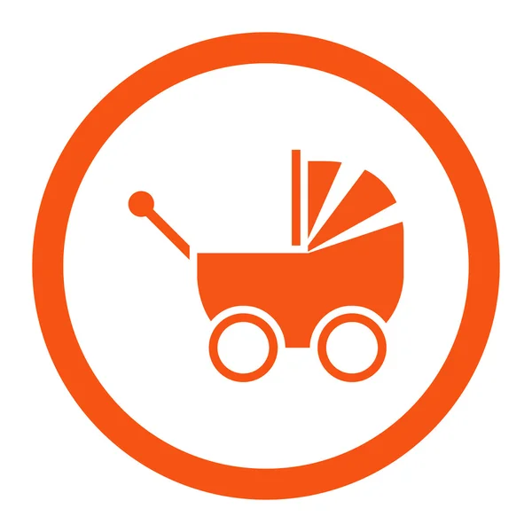 Kinderwagen rundet Vektorsymbol ab — Stockvektor