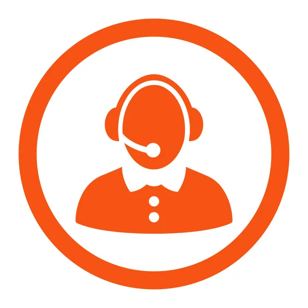 Call Center nő lekerekített Vector Icon — Stock Vector