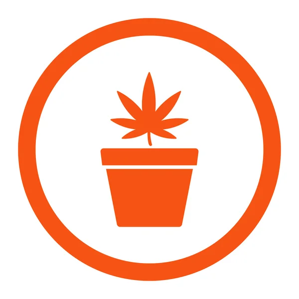 Cannabis potten rundade vektor Icon — Stock vektor