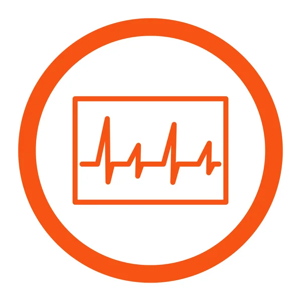 Cardiogram afgeronde Vector Icon — Stockvector