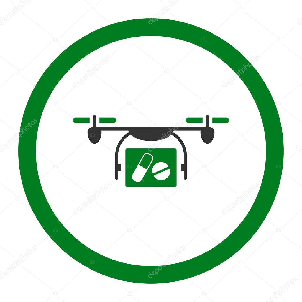 Medical Quadcopter Rounded Vector Icon