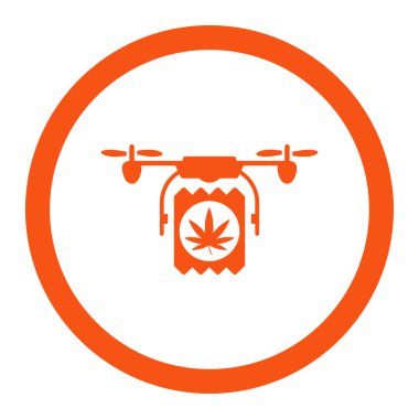 Uyuşturucu uçağı teslim yuvarlak vektör simgesi