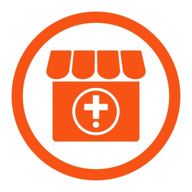 Eczane yuvarlak vektör simgesi