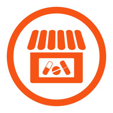 Eczane yuvarlak vektör simgesi