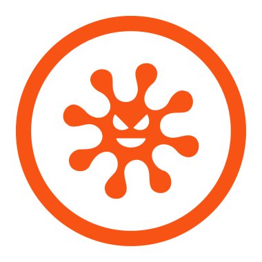 Kötü bakteri yuvarlak vektör simgesi