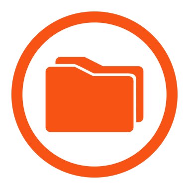 Klasörleri yuvarlak vektör simgesi