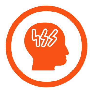 Baş ağrısı yuvarlak vektör simgesi