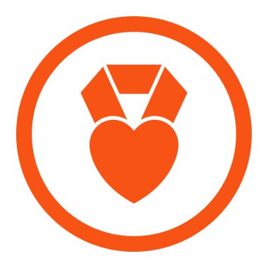 Kalp Ödülü yuvarlak vektör simgesi