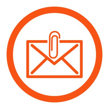 Posta eki yuvarlak vektör simgesi