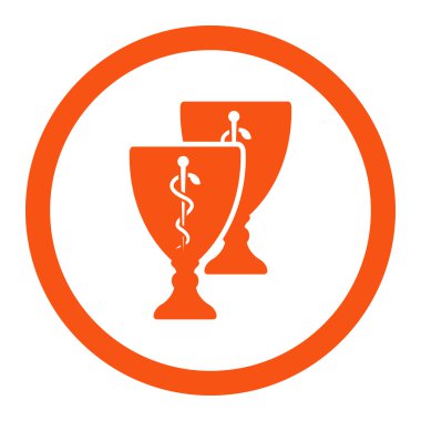 Tıbbi bardak yuvarlak vektör simgesi