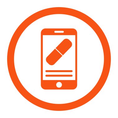 İlaç Online bilgi yuvarlak vektör simgesi