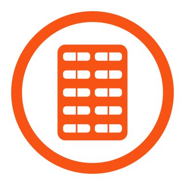 Hap Blister yuvarlak vektör simgesi